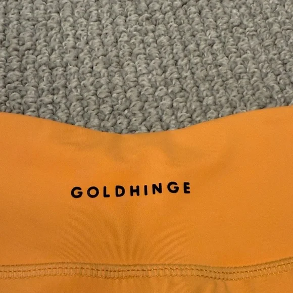 Gold Hinge Sunrise Orange Pleated Tennis Skirt, Size Small - Picture 4 of 12